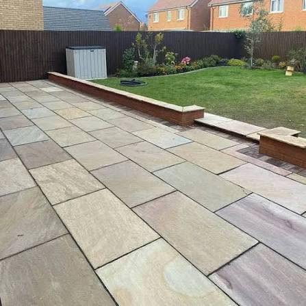 Completed patio and landscaped garden in Cumbria